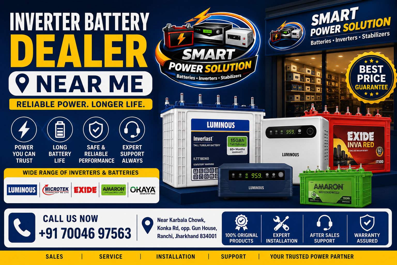 inverter and battery shop near me